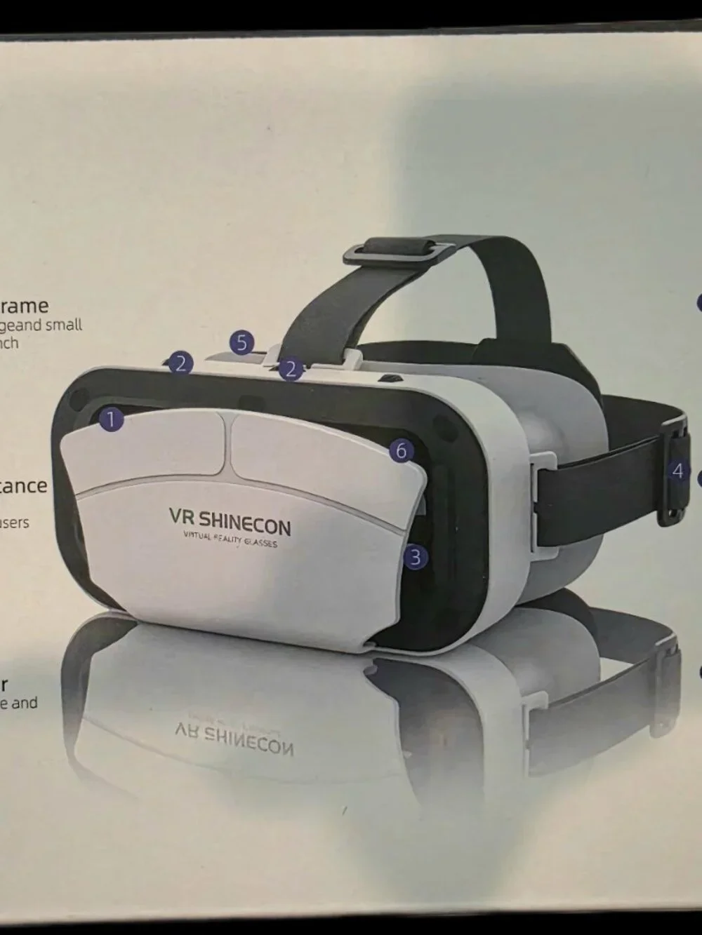 VR SHINECON Smartphone VR Headset Adjustable 3D Virtual Reality Glasses